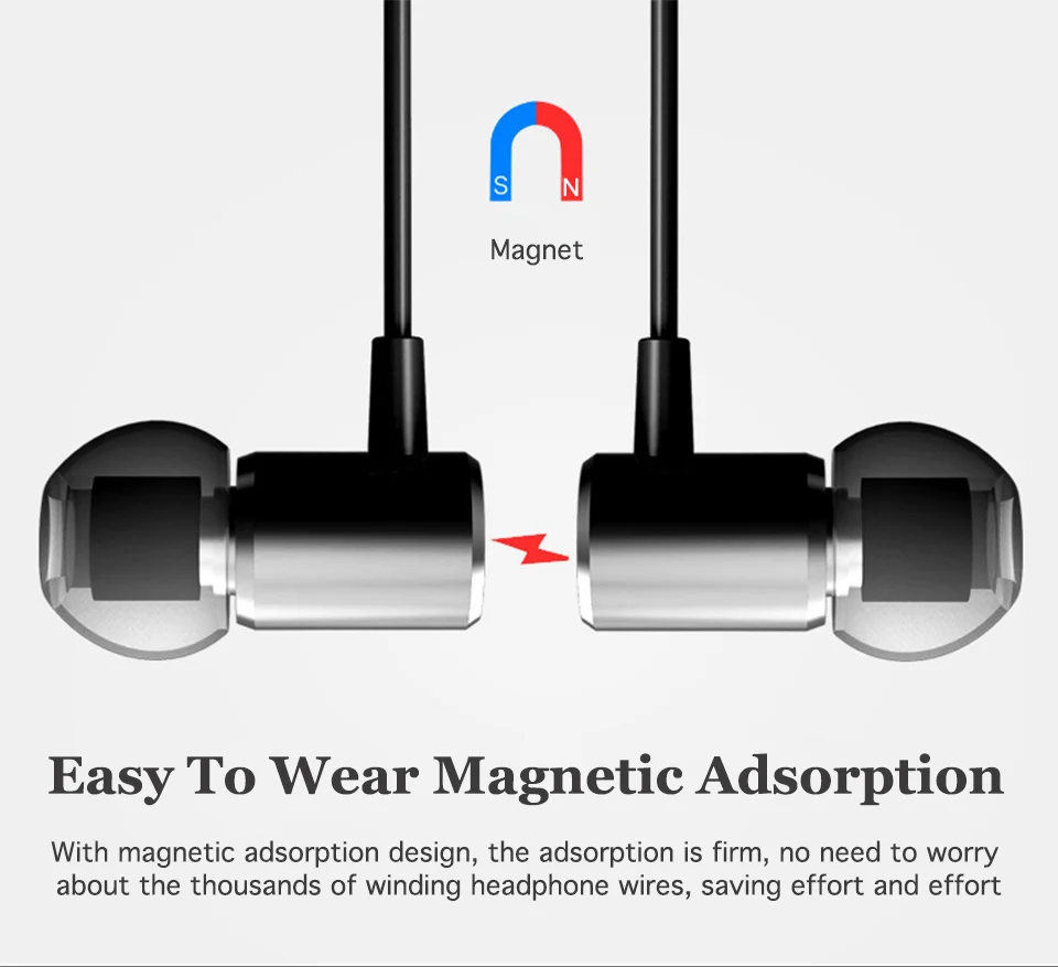 Sport Wired earphone for phone gaming headphones earphones in ear headphones bass with microphone for computer Magnetic  (1)