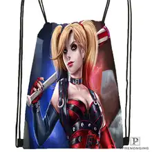 Custom harley quinn Drawstring Backpack Bag Cute Daypack Kids Satchel (Black Back) 31x40cm#20180611-02-51