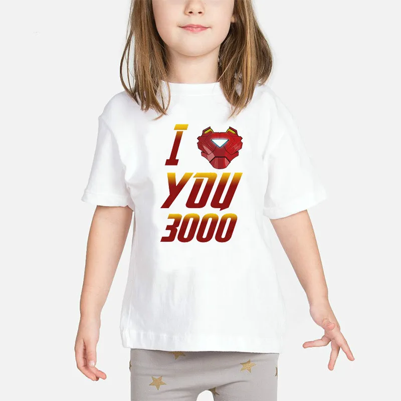 DAD I Love You/3000 детская футболка «мстители», футболка для маленьких девочек «Железный человек», «Love U», «три тысячи раз», детская одежда - Цвет: G5052-10