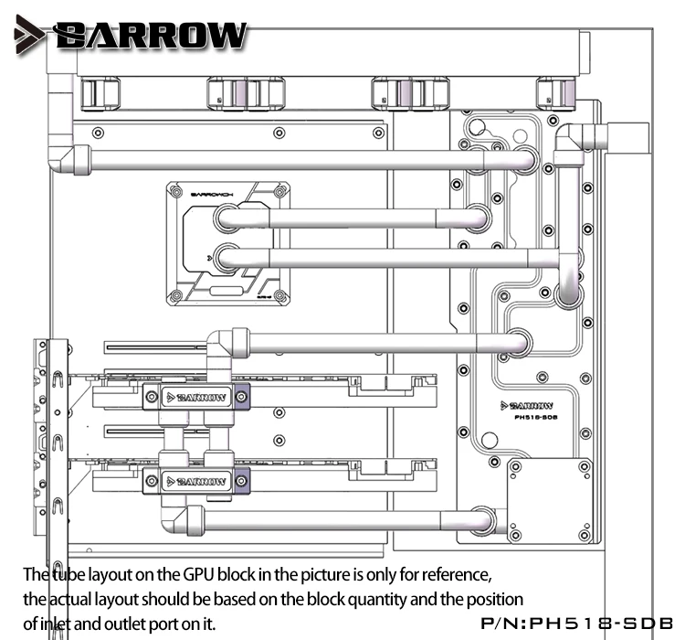 Курган водного доска для PHANTEKS 518 чехол водный путь пластина LRC2.0(5V 3Pin) Материнская плата ореолом PH518-SDB