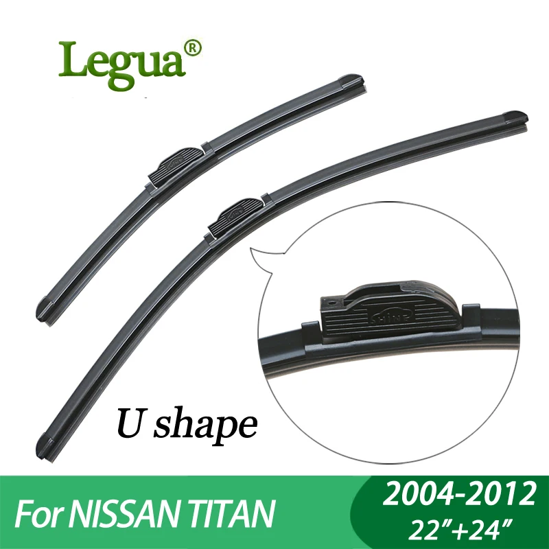 Legua Wiper blades for NISSAN TITAN (2004 2012), 22"+24",car wiper,Boneless, windscreen wiper