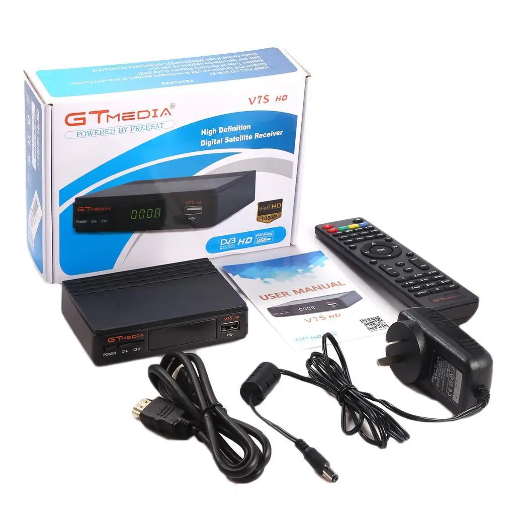 1080 P V7S HD FTA цифровое спутниковое телевидение да дополнительный HDMI(до 1080 P) выход 1080 p полный DVB-S2 приемник
