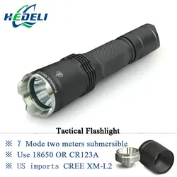 7 Режим тактический фонарь светодиодный linternas XM-L2 факел IPX-8 водонепроницаемый CR123A или 18650 аккумуляторная батарея охотничьи фонари