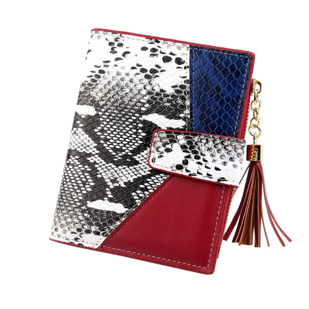 

Women Bag Leopard Print Snake Cute Fashion Tassel Coin Card Clutch womens wallets and purses ladies wallet portefeuille femme