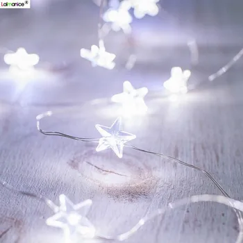 

3M 30LED Star Silver Copper Wire String Lights battery operated fairy lights for Christmas Holiday Party Wedding Home Decoration