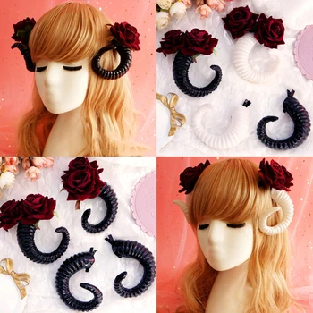 

Beauty Horror Halloween Party Cosplay Demon Sheep Horn Hairpin Headband Retro Hair Accessories Dropshipping
