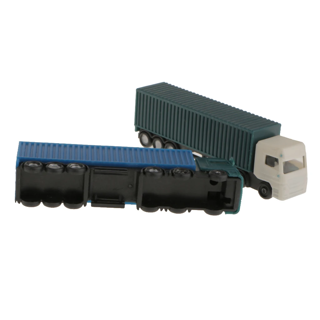 2x Container Truck Transporter Truck Lorry Vehicle Car Model 1//150 Scale