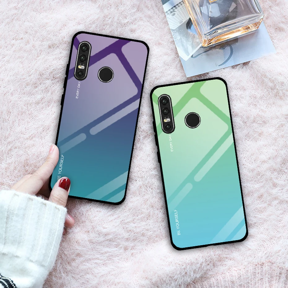 HORUG Solid Phone Case For Huawei P20 Lite Nova 3 P 30 Phone Case Harder Cover Gradient For Huawei P30 P20 Lite Nova 3 Cases (1)