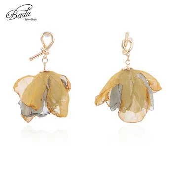

Badu Fashion Dangle Earrings for Women Yarn Flower Drop Earring 2020 New Spring Wedding Jewelry Wholesale Gift for Girls