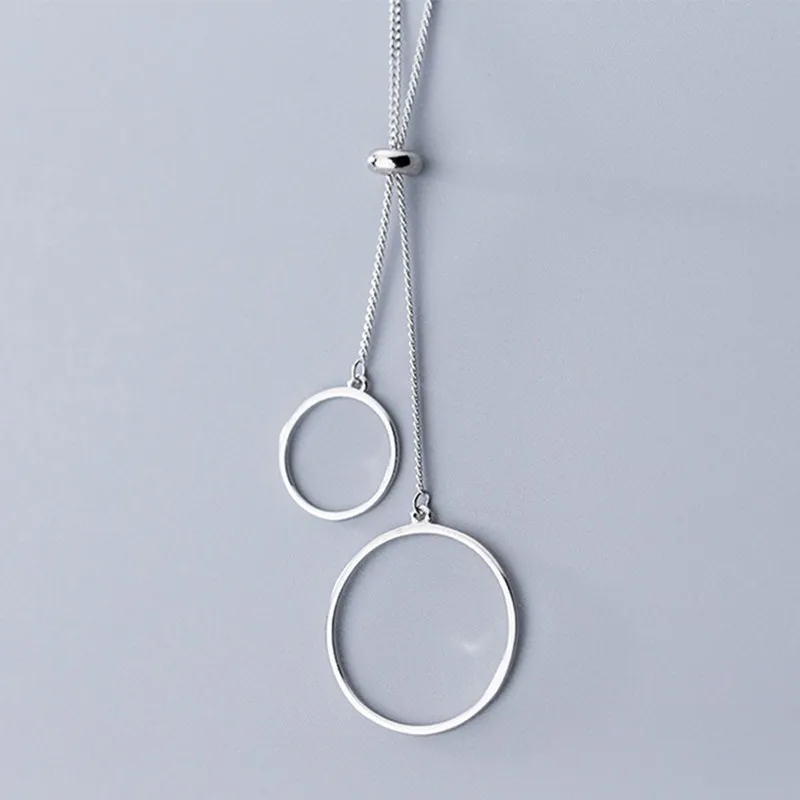INZATT Настоящее серебро 925 проба минималистичное полое круглое ожерелье для модных женщин вечерние ювелирные изделия Hophip аксессуары - Gem Color: XNY342