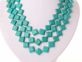 

Miss charm Jew1907 stunning 3rows big 15mm baroque blue turquoise necklace