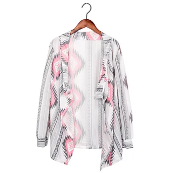 

Kimono Knitted Women Cardigan Long Sleeve Poncho Sweaters Print Irregular Lady Warm Jackets Cardigan Women Clothes Top