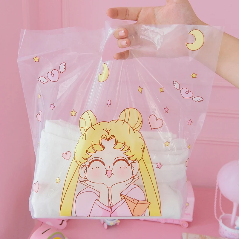 

50pcs/lot Lovely Sailor Moon Cookie Gift Bag Wedding Party Favor Transparent Takeaway Food Wrapping Shopping Bags