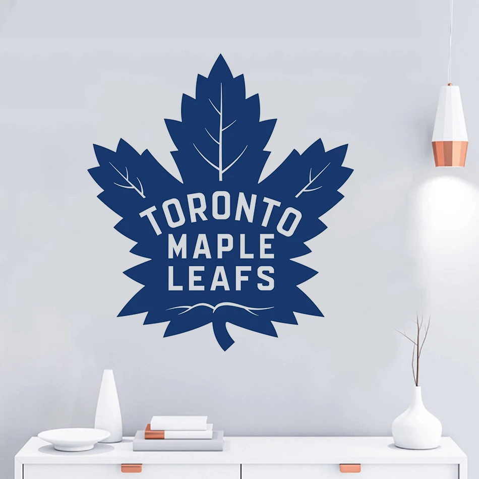 Toronto Maple Leafs виниловый домашний декор в канадском стиле, настенная художественная наклейка, хоккейный спортивный логотип, виниловый художественный плакат, искусство для гостиной, AZ313