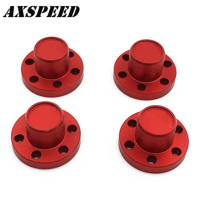 Cheap 4pcs 1.9 inch Wheel Hub Caps for RC 1/10 Axial SCX10 RC4WD Beadlock Wheel Rims Red