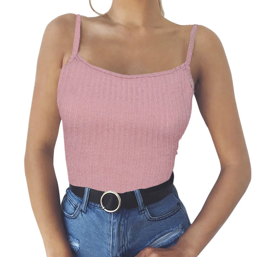 

Womens Tank Top Fashion Sexy Tank Top Vest Casual Solid Off Shoulder Halter Blouse Summer Tops T-Shirt Chemise Femme #YY