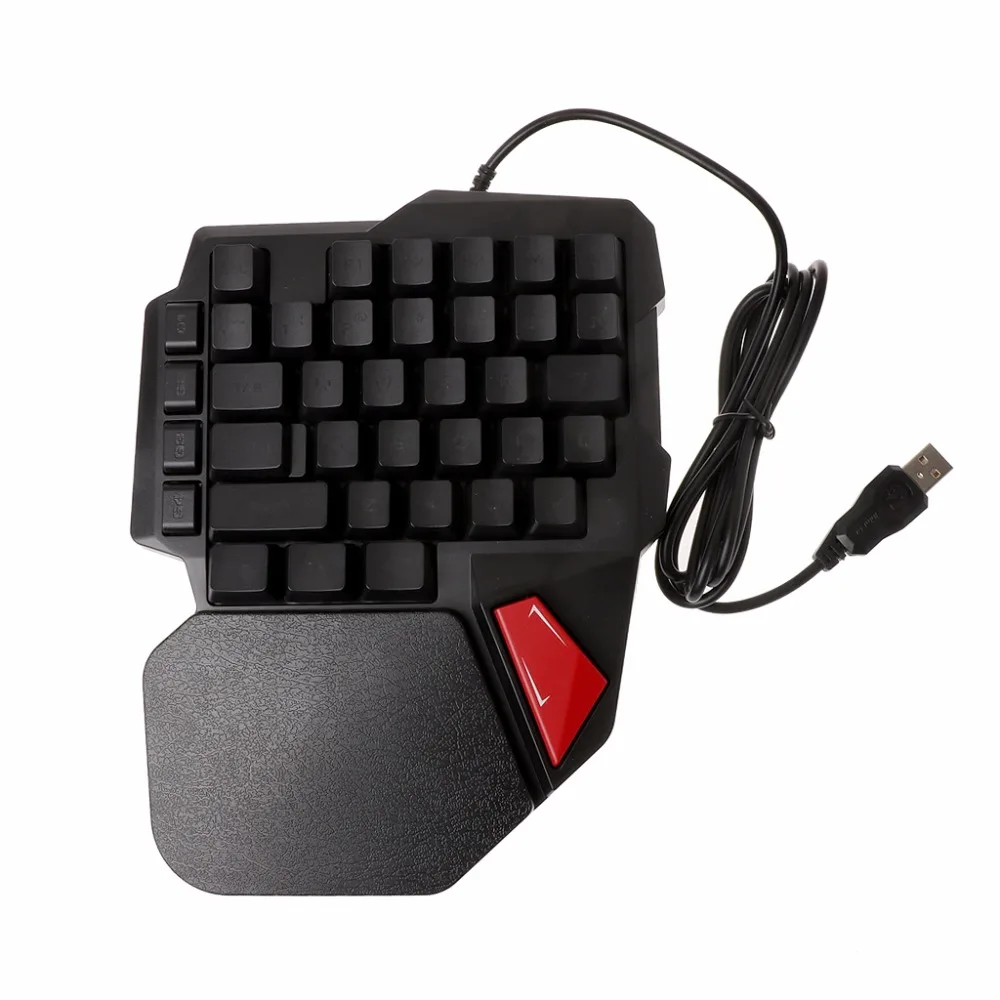 

K108 Wired 3 Colors LED Backlit 38 Keys Single Hand Gaming Keyboard for LOL CS go PUBG