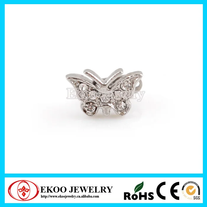 

G23 Titanium Micro Dermal Anchor with Multi-gem Paved Butterfly Dermal Top Lot of 5pcs Titanium Body Jewelry