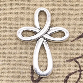 

6pcs Charms Knot Cross 37x28mm Antique Silver Color Plated Pendants Making DIY Handmade Tibetan Silver Color Jewelry