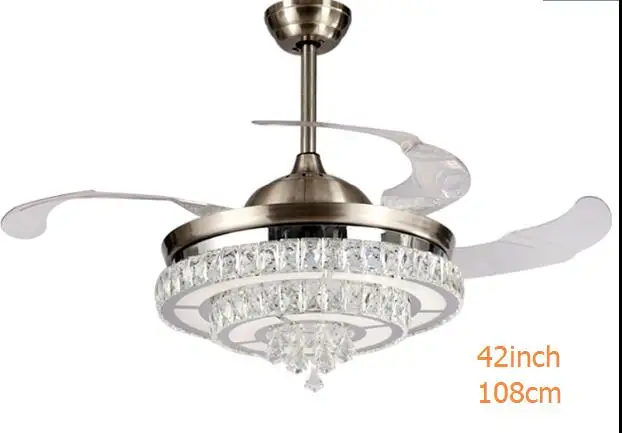 LED 42inch 108cm 4 color changing light K9 Crystal Ceiling Fan Modern/Contemporary Living room 110-240v ceiling-fan-light-remote : image LED 42inch 108cm 4 color changing light K9 Crystal Ceiling Fan Modern/Contemporary Living room 110-240v ceiling-fan-light-remote