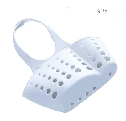 Держатель для губки, переносная домашняя кухонная подвесная сумка для хранения, корзина для ванной, инструменты, держатель для раковины, органайзер для ванной комнаты, кухонные инструменты - Цвет: gray