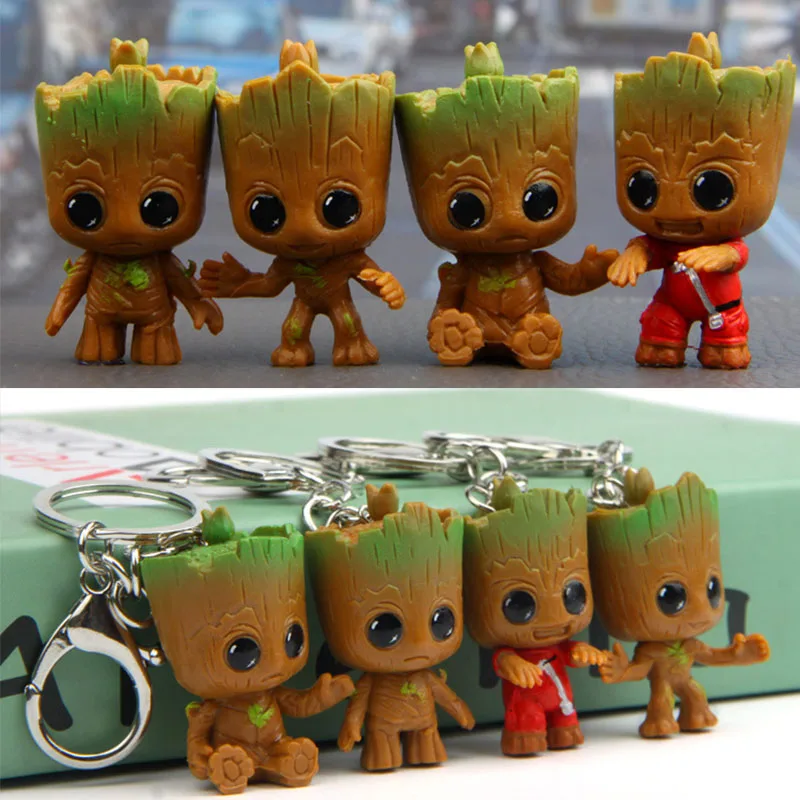 Guardians Of The Galaxy 2 Marvel Baby Mini Groot Painted Movable Figure Decor