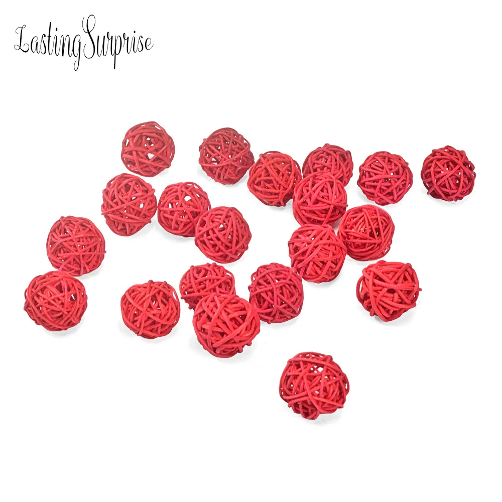 20pcs 3cm Mix Color Wedding Decorative Rattan Ball,Christmas Decor Home Ornament / Diameter Home Birthday Party Decorations Kids