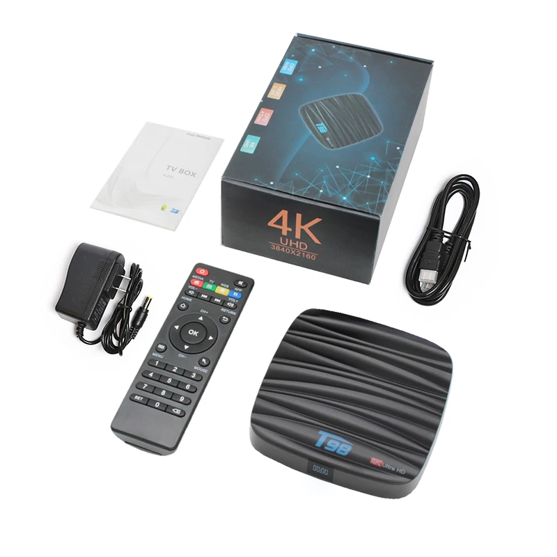 T98 Android 9,0 Мини ТВ приставка RK3328 4GB+ 32GB Wifi 2,4g с Bluetooth Smart tv Box HD 6K для смарт медиаплеера телеприставка