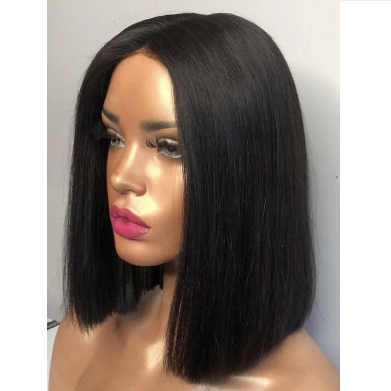 Волосы LUFFYHAIR короткие прямые полностью кружевные натуральные для женщин|Парик из