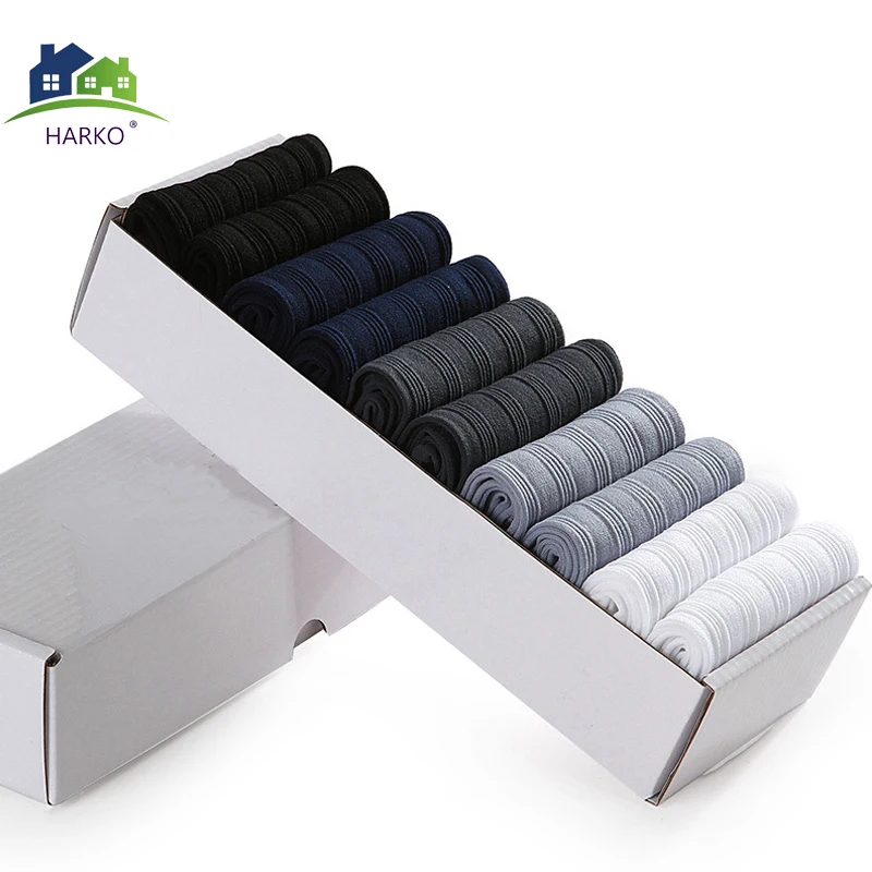 

HARKO Brand Guarantee Men Bamboo Socks 10 Pairs / Lot Brethable Anti-Bacterial Deodorant High Quality Guarantee Man Sock