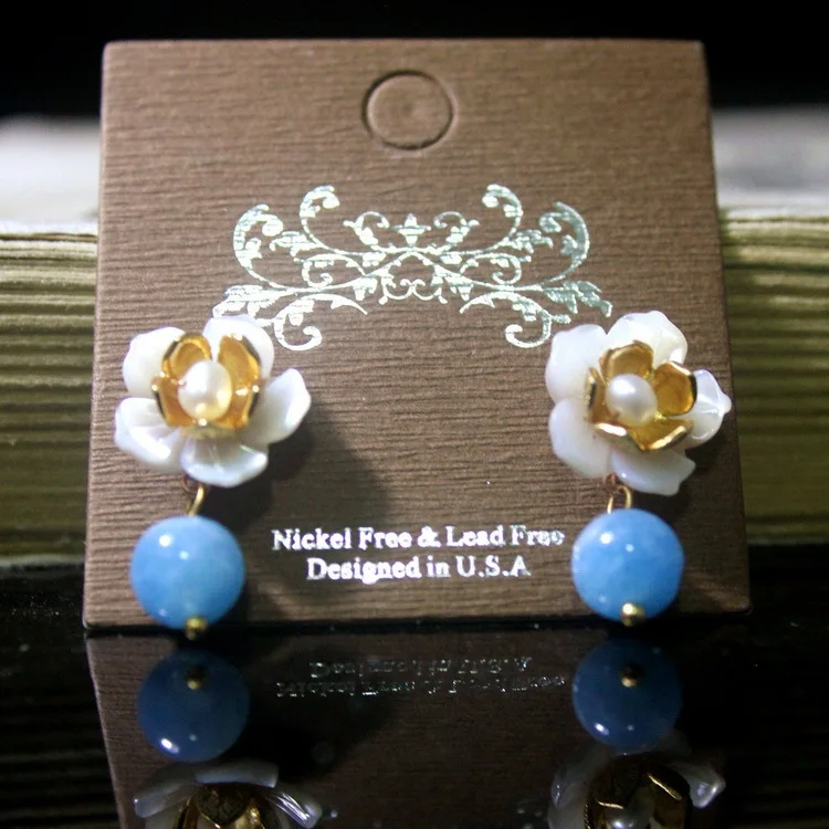 

925 sterling silver nail hypoallergenic earrings handmade custom natural pearls shell earrings