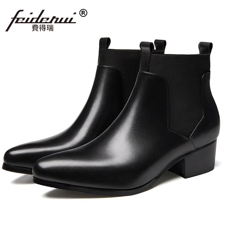 Do Genuíno Homem Chegada Pontas De Ankle Equitação Cowboy Homens Casamento Sapatos Dos Designer Nova Ss280 Boots Preto Dedo Pé Salto Chelsea Couro Alto EEqwr78