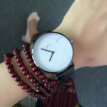 

Dropship New Simple Style Marble Dial Women Watches Leather Men Watch Minimalist Lady Clock Vintage Wristwatch Relogio Feminino