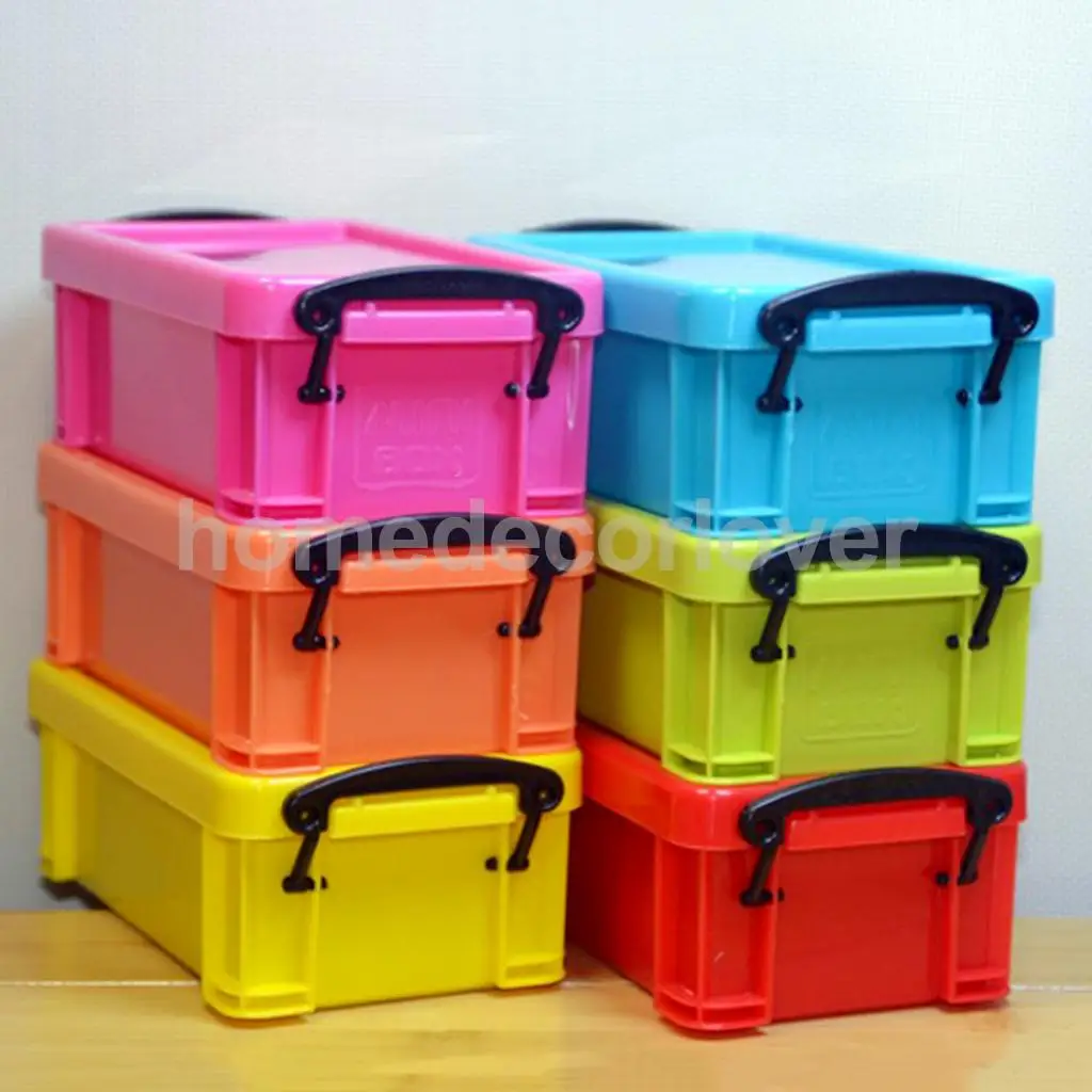 6 Color Mini Plastic with Lid Collection Files Container