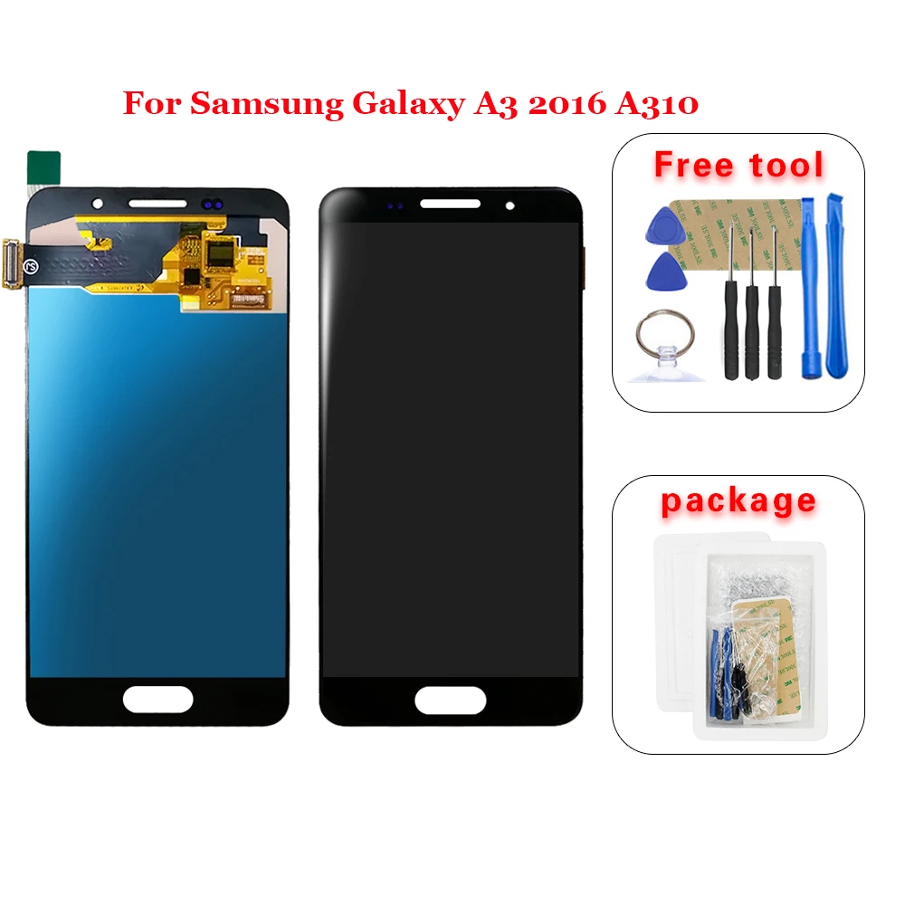 Цена AAA для samsung Galaxy A3 2016 A310 A310F A310H A310M A310Y ЖК дисплей и кодирующий преобразователь сенсорного экрана в сборе + Инструменты