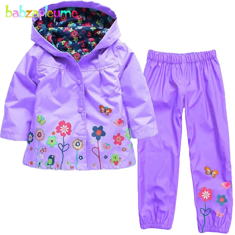 2 шт./комплект дождевик с капюшоном и брюки для девочек | Мать ребенок