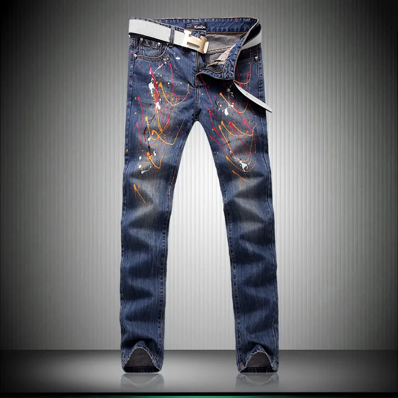 Top Quality Original Design Men's Printing Jeans Personality Color ...