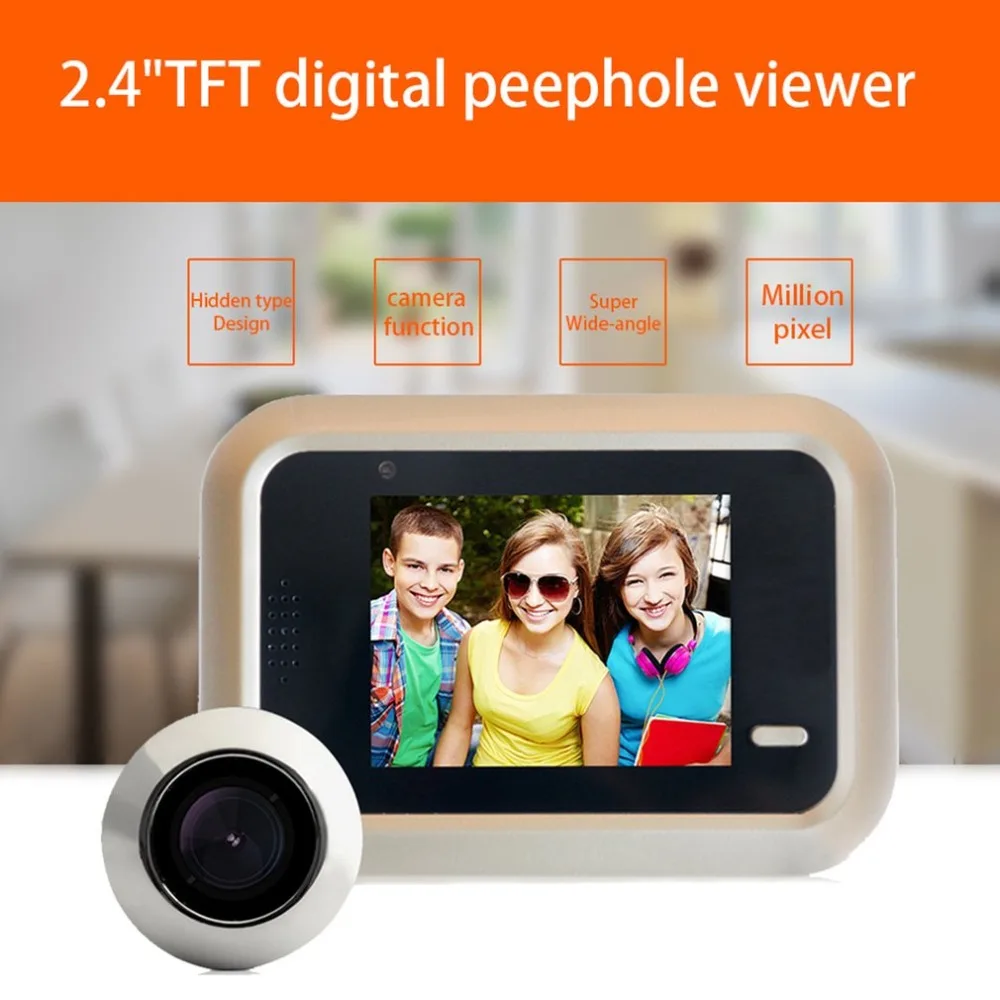 

X8 2.4 Inch TFT Color Screen Display Home Smart Doorbell Security Door Peephole Electronic Cat Eye Night Vision Video