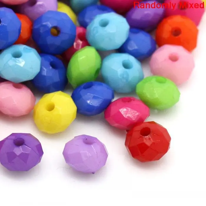 DoreenBeads Retail 500PCs Mixed Faceted Flat Round Acrylic Spacer Beads