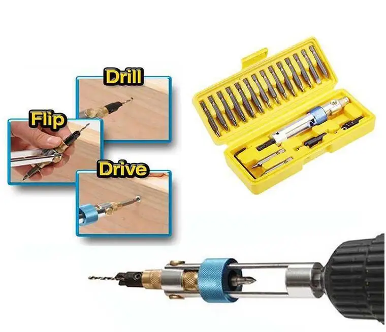 Milda половина времени дрель-шуруповерт мульти отвертки наборы обновленная версия 16 различных видов головки с зенковкой биты шестигранный ключ