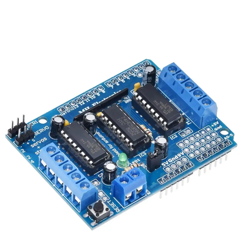 TZT L293D моторный привод щит двойной для arduino Duemilanove, плата расширения привода двигателя Щит управления двигателем