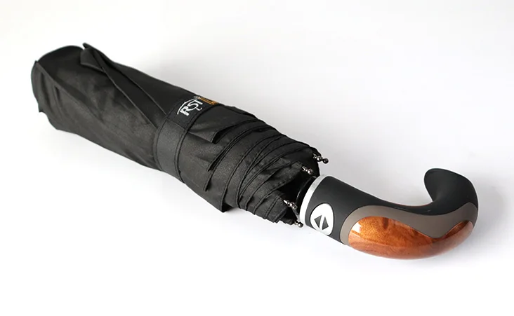 Креативный деревянный строчка автоматический Сильный ветрозащитный 3 складной зонт от дождя Женский Классический английский стиль деловой зонт для мужчин