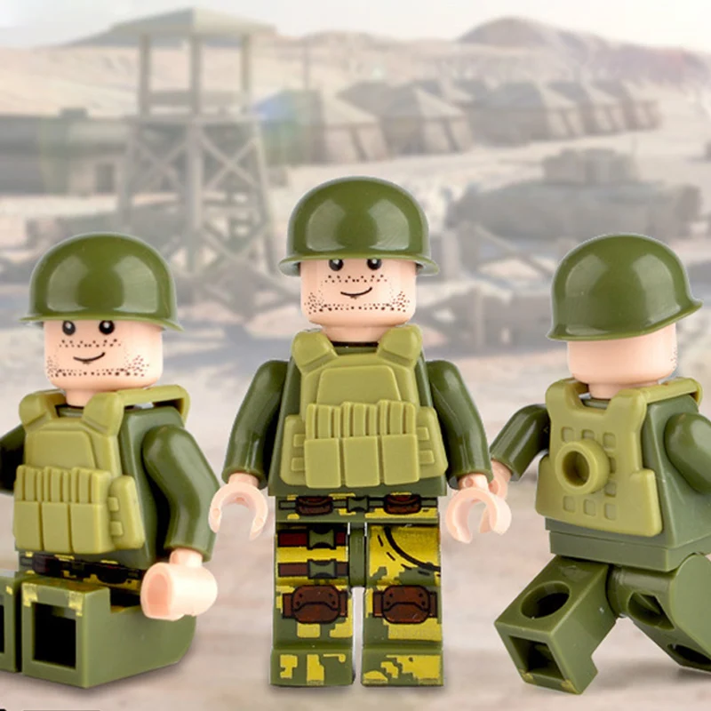 50pcs Military WWII SWAT Police Gun Weapons Army Soldiers Building Blocks Figures Bricks MOC Arms City Compatible With LegoINGly