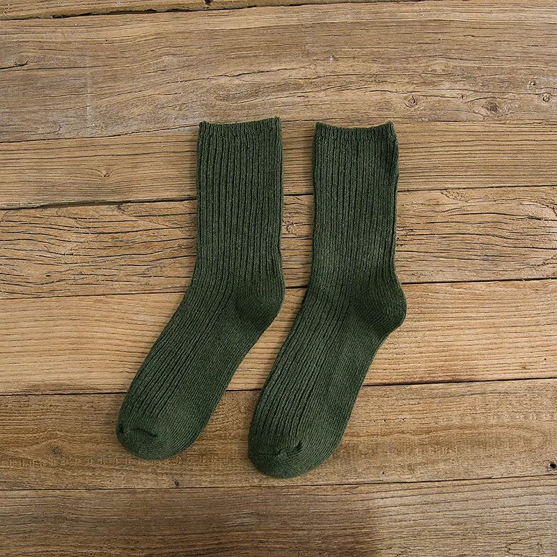 Зимние теплые забавные Женские носочки, различные цвета, женские милые носки, женские дизайнерские носки для школьников, студенток, женские модные носки в японском стиле для девочек - Цвет: green