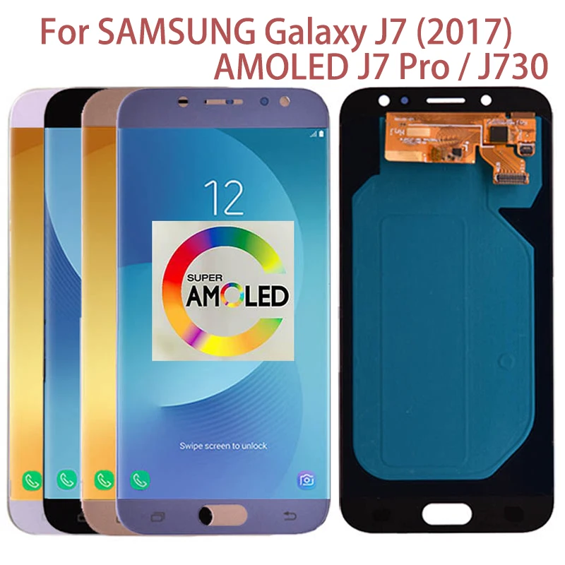 

Дисплей AMOLED 5,5 дюйма для SAMSUNG Galaxy J7 Pro J730, ЖК-дисплей для SAMSUNG J7 2017, дисплей с сенсорным экраном и дигитайзером J730F