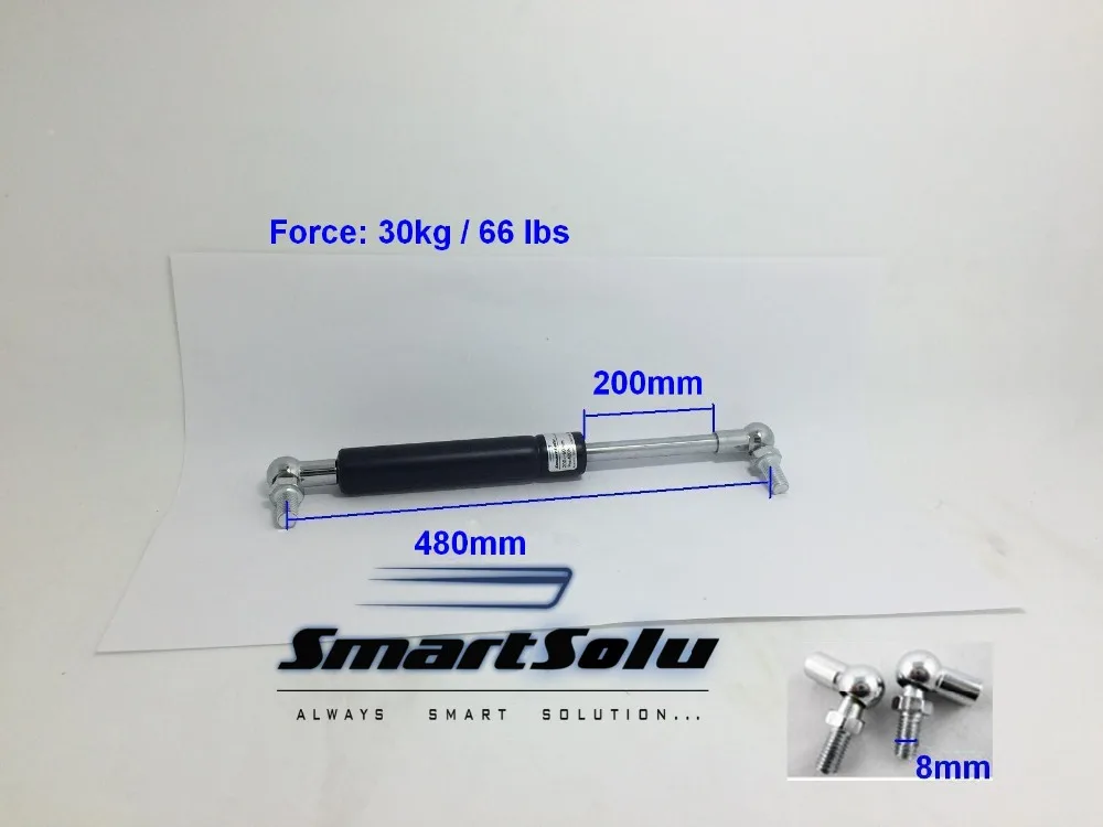 

Free Shipping Gas Spring 30kg 66lbs Force 200mm Stroke 480mm Length