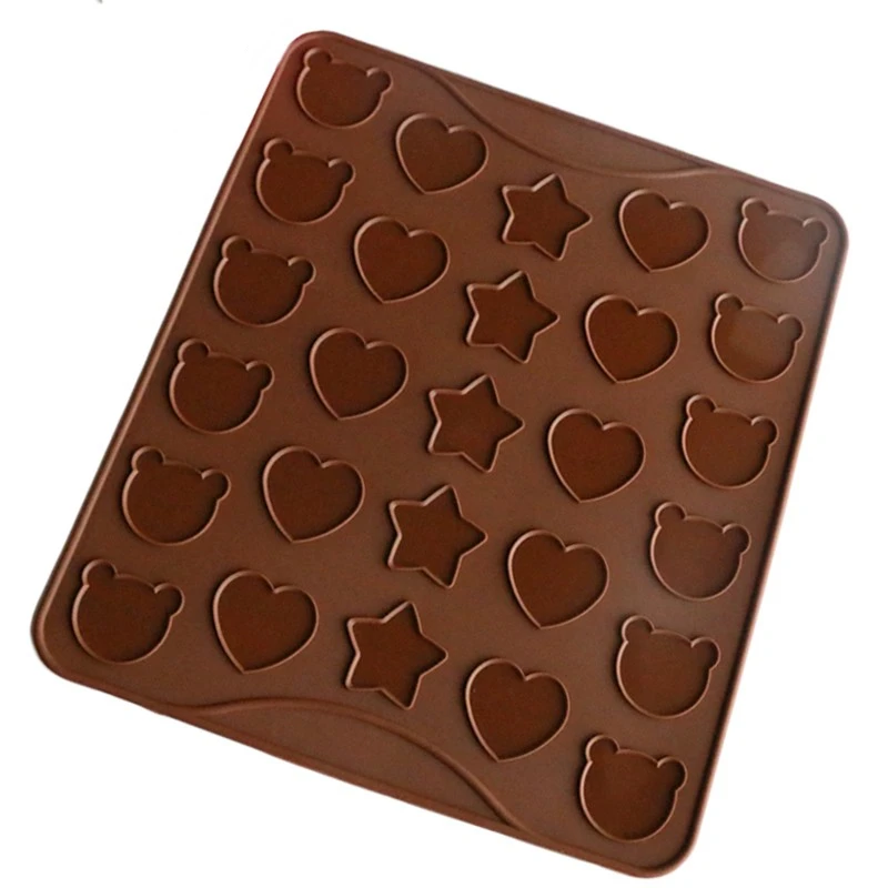 Aomily 3 Shape Baking Mat Heart Stars Bear Lovely Macaroon Mat Pastry Oven Pasta Tool Baking Sheet Tray Liner Cake Pad