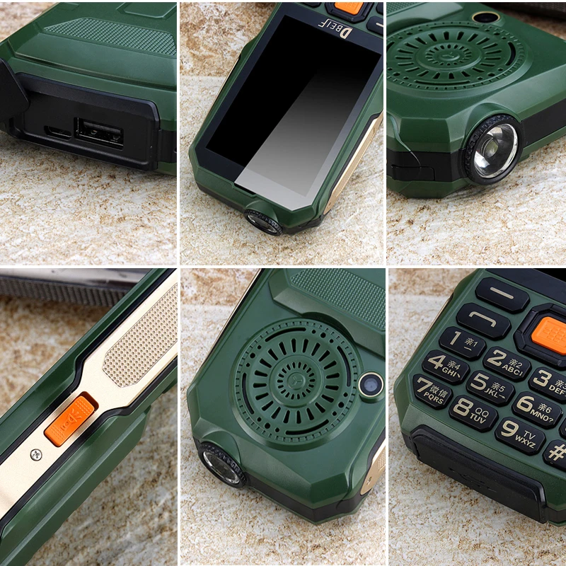 

D2018 Large Rugged Lagre battery Touch Screen Torch PowerBank Dual Sim Big Sound Mobile Telephone Outdoor Analog TV Handwriting