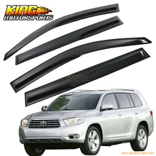 Для 08-13 Toyota Highlander Smoked Aero JDM ветровые дефлекторы палки на окна Козырьки США Внутренние