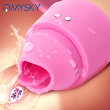 OMYSKY Breast Nipple Sucker Tongue Vibrator Clitoris Licking Stimulator Sex Toys for Woman Breast Massager Masturbator Vibrator